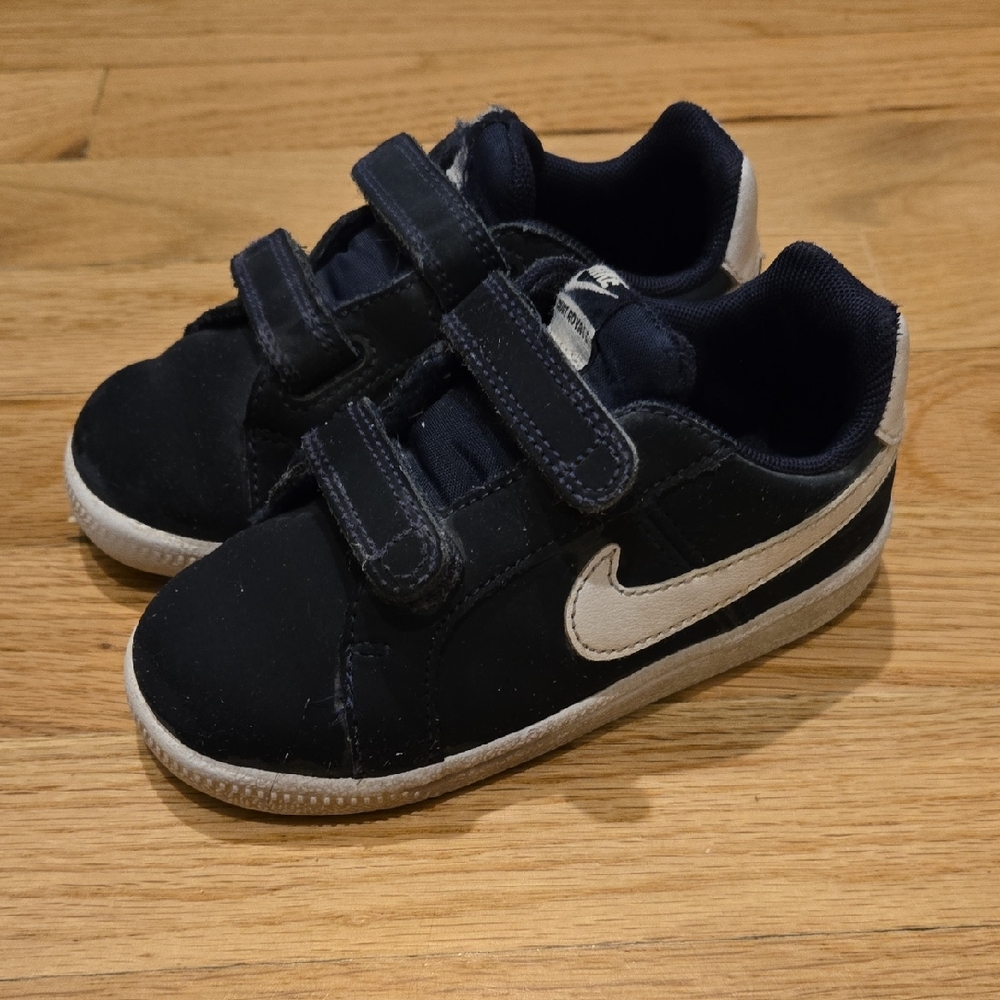 Kids Nike Navy Blue and White Court Royals Sneakers